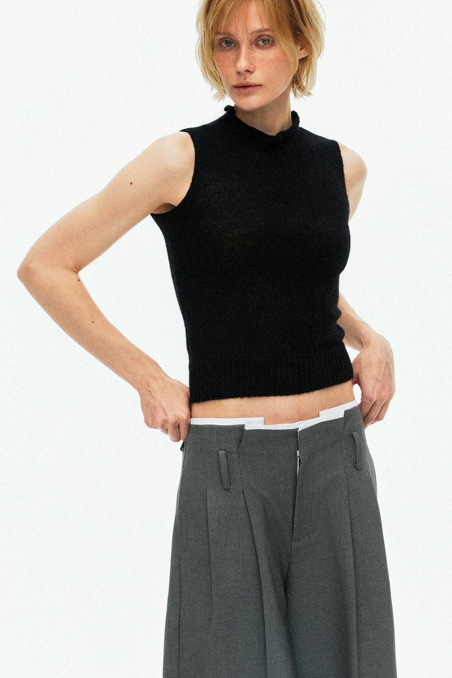 Tencel Wool Pleated Pants