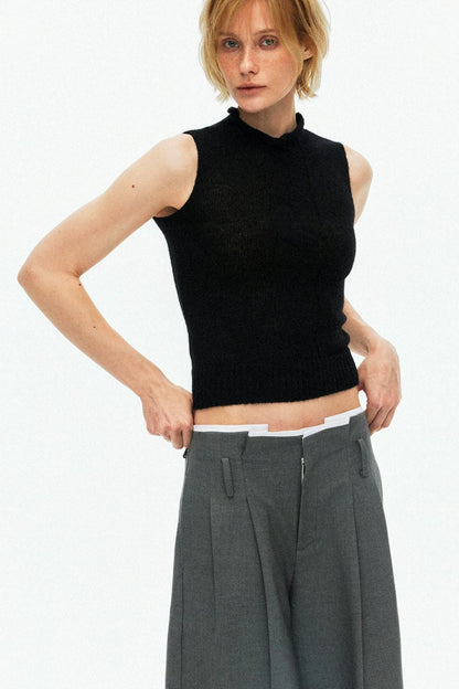 Tencel Wool Pleated Pants