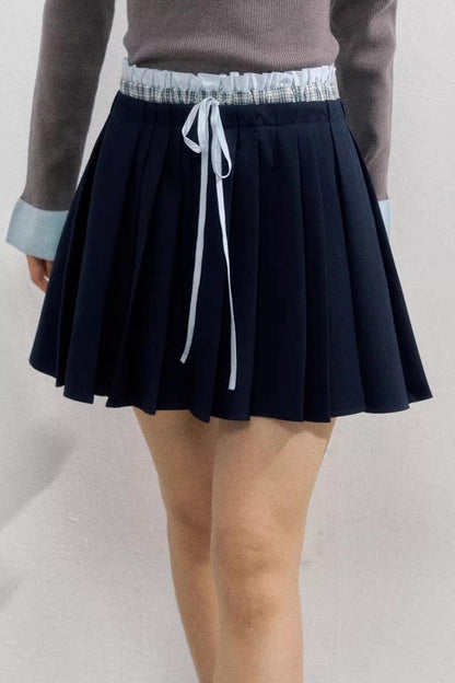 Spliced Waist Collegiate Skirt