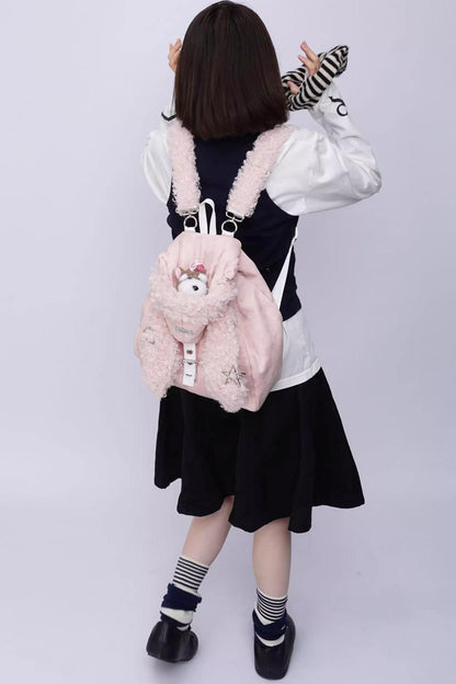 Cute Furry Rabbit Ear Backpack