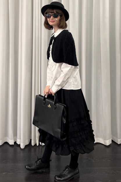 Knit Black Sweater Shawl