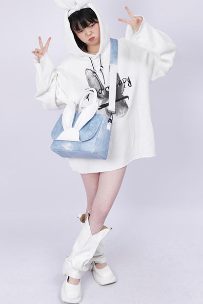 Denim Rabbit Tote Bag