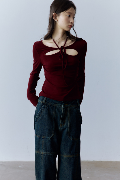 Dekonstruiertes Balletcore Strickoberteil