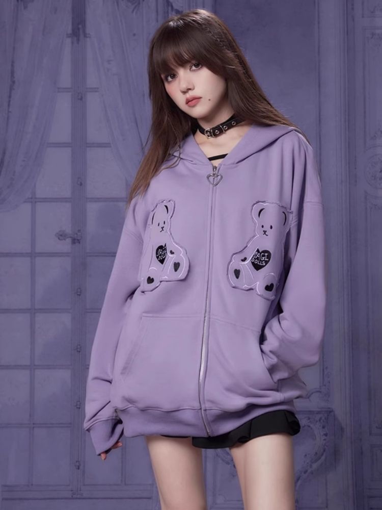 Bear Casual Hooded Sweatshirt