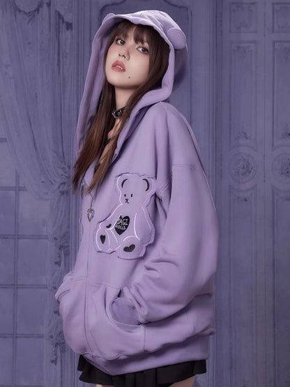 Bear Casual Hooded Sweatshirt