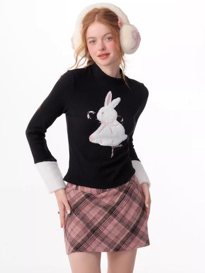 Plush Rabbit Red Bottom Knit Sweater