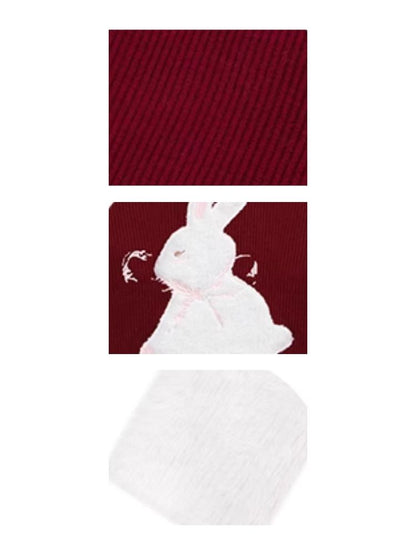 Plush Rabbit Red Bottom Knit Sweater