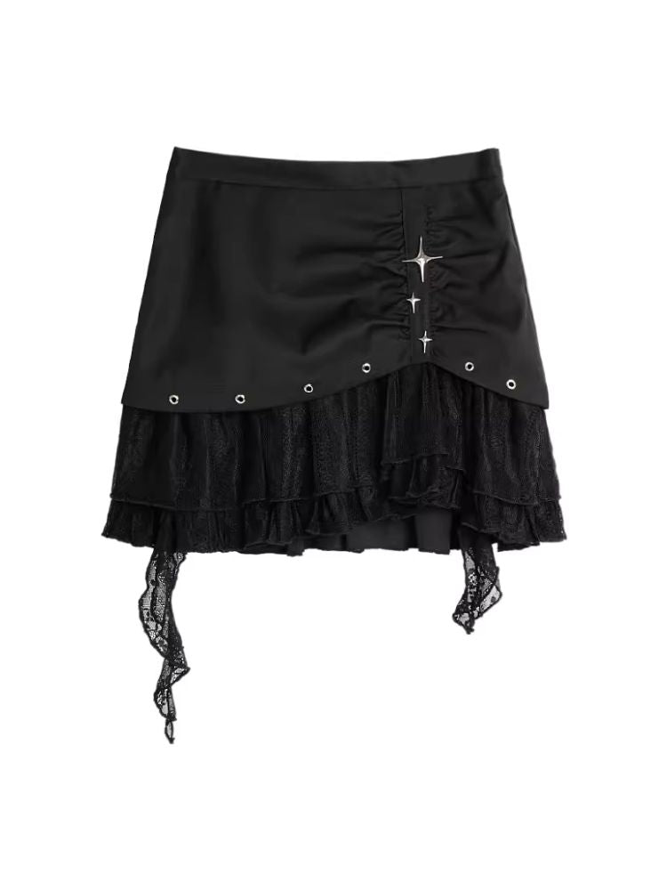 Lace Irregular Design Half Skirt