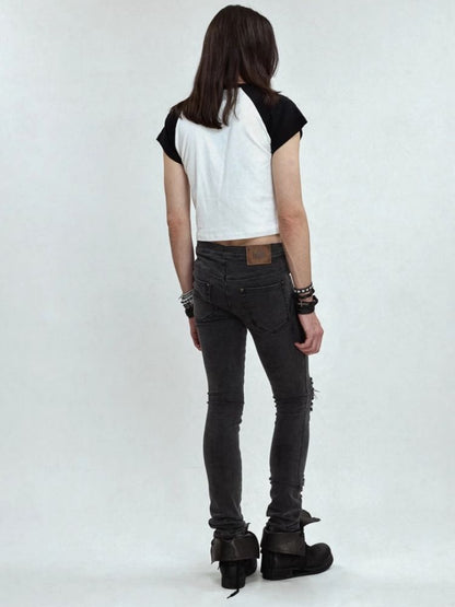 Versatile black thin pencil pants