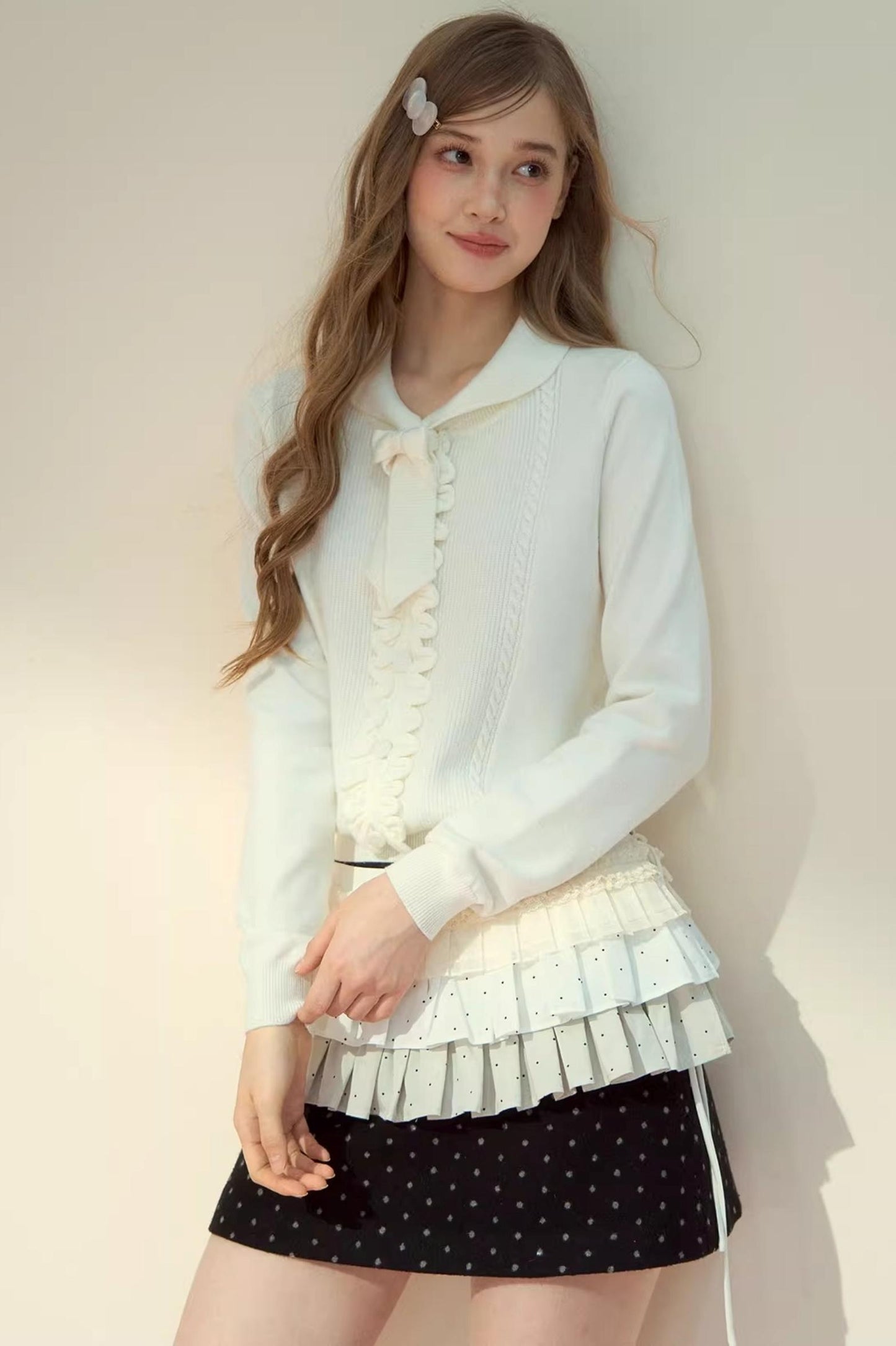 Forest Gray Lace Knit Sweater