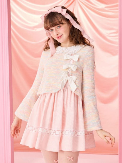 Doll Neck Bubble Sleeve Dress