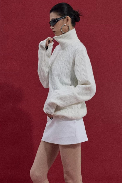 Three-Dimensional Cable Knit Sweater