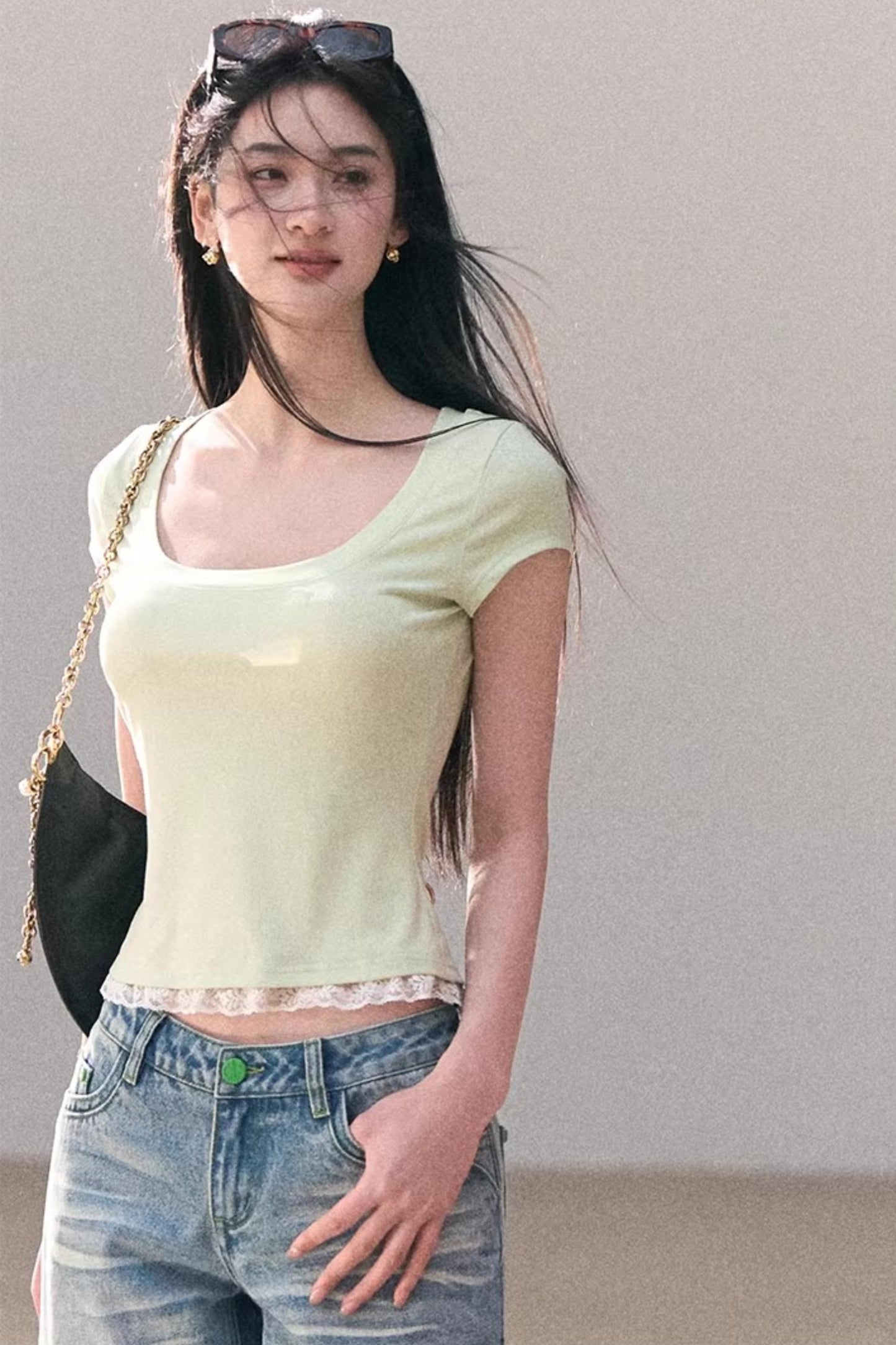 Lace Bohemian Short-Sleeve T-Shirt