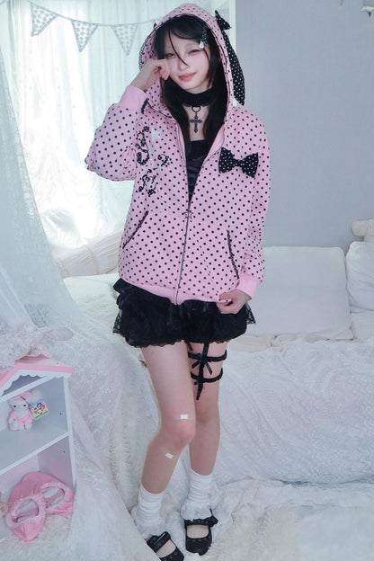 Velvet Polka Dot Sweatshirt