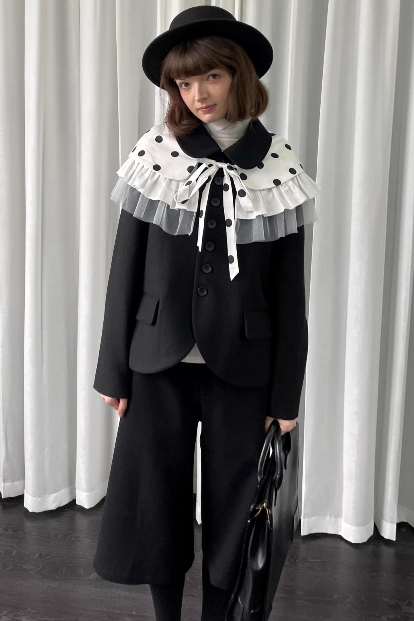 Versatile Black Woolen Suit Jacket