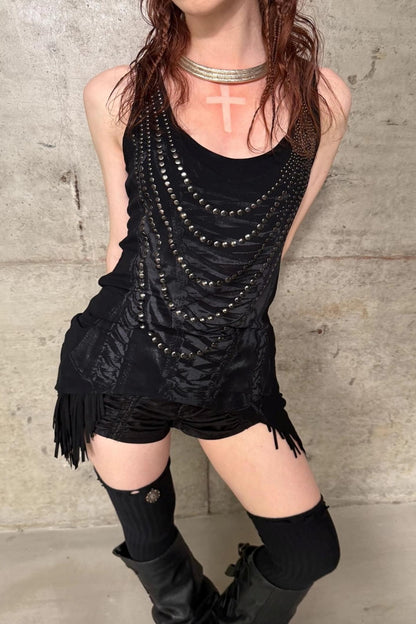 Rhinestone Long Tank Top