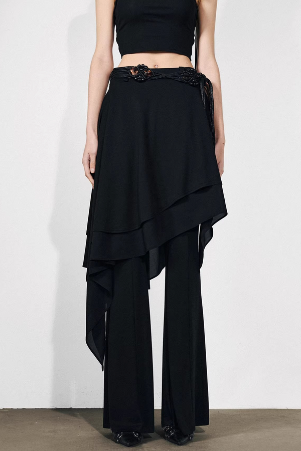 Veil Patchwork Knit Skirt-Pants