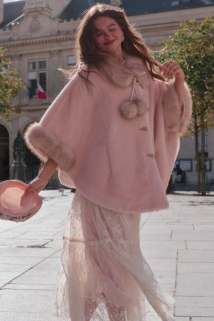 Lacemade Retro Fur Cape Coat