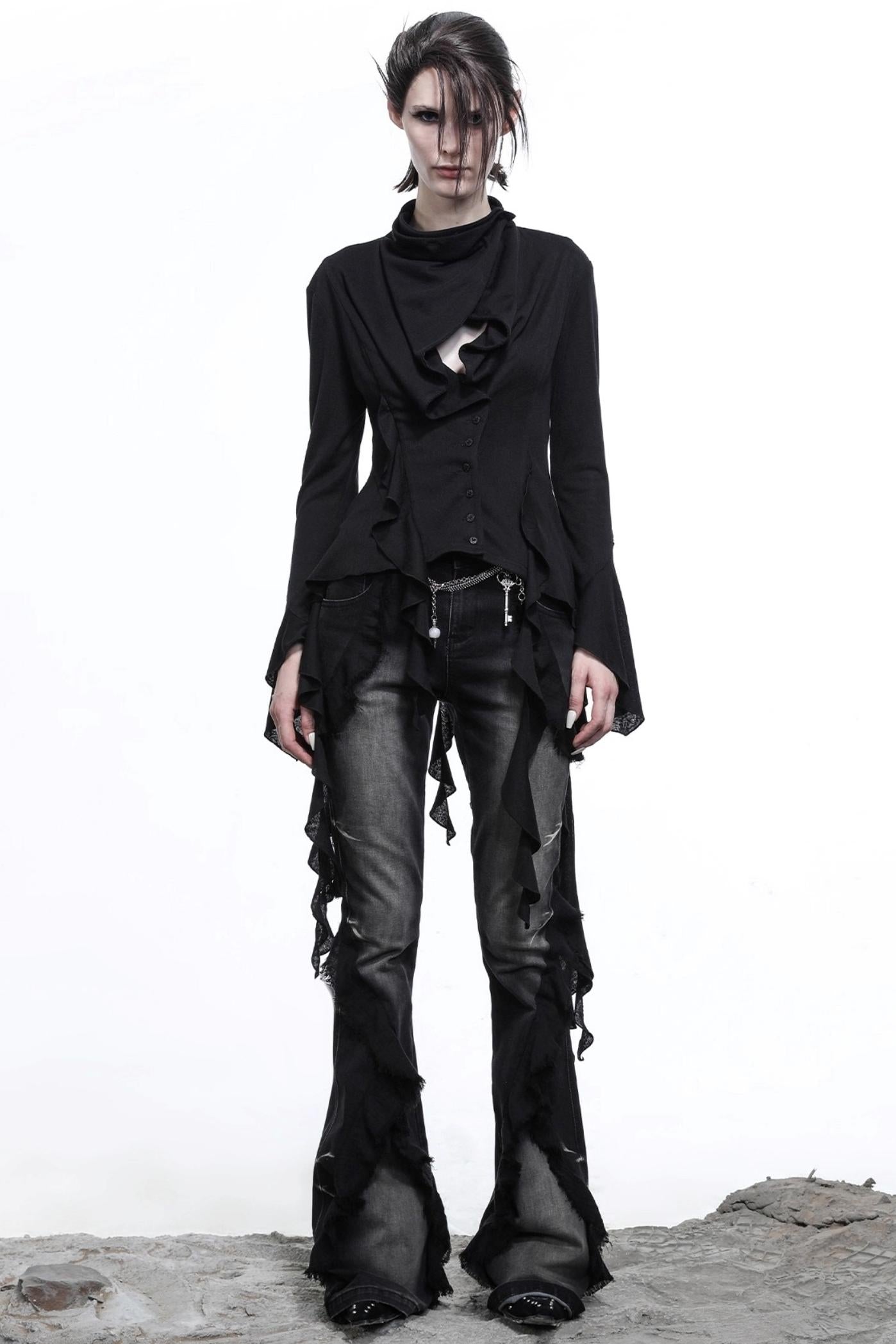 Lyocell Ruffled Cardigan