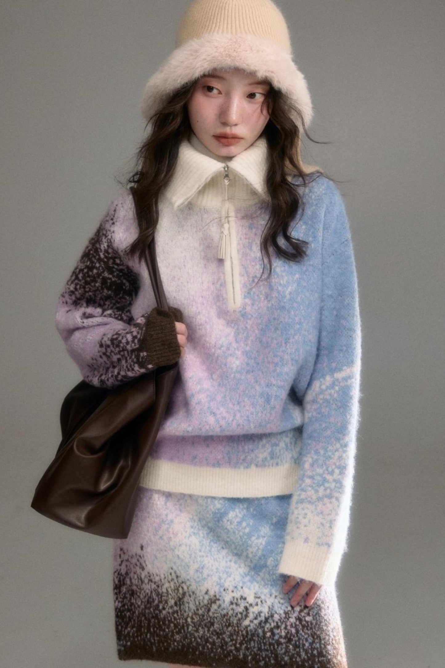 Gradient Wool Blend Winter Set-Up