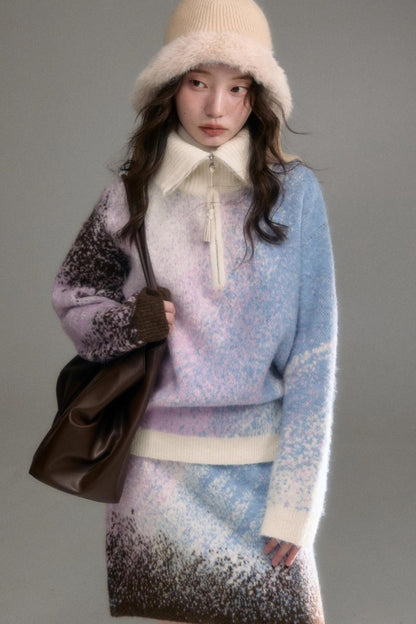 Gradient Wool Blend Winter Set-Up