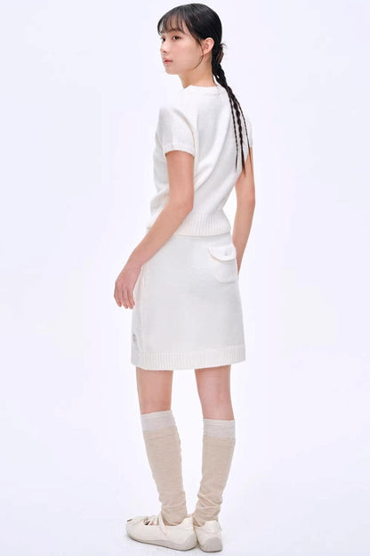 Heartbeat Dialogue Knit Skirt Set-Up