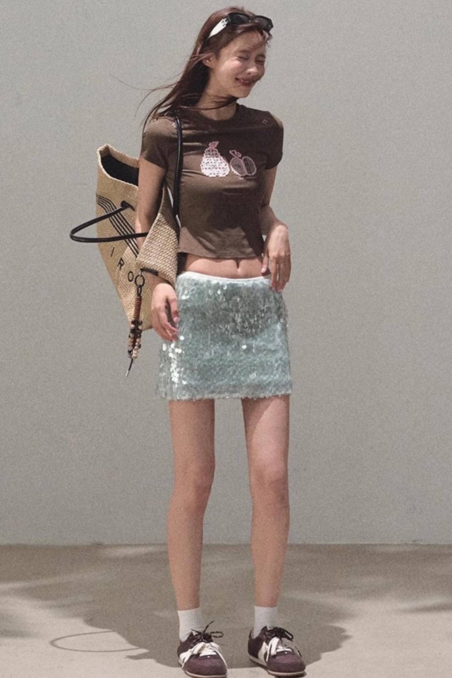 Sequin A-Line Mini Skirt