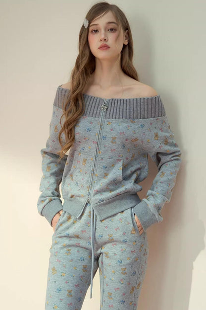 One-Shoulder Sweatshirt Set-Up