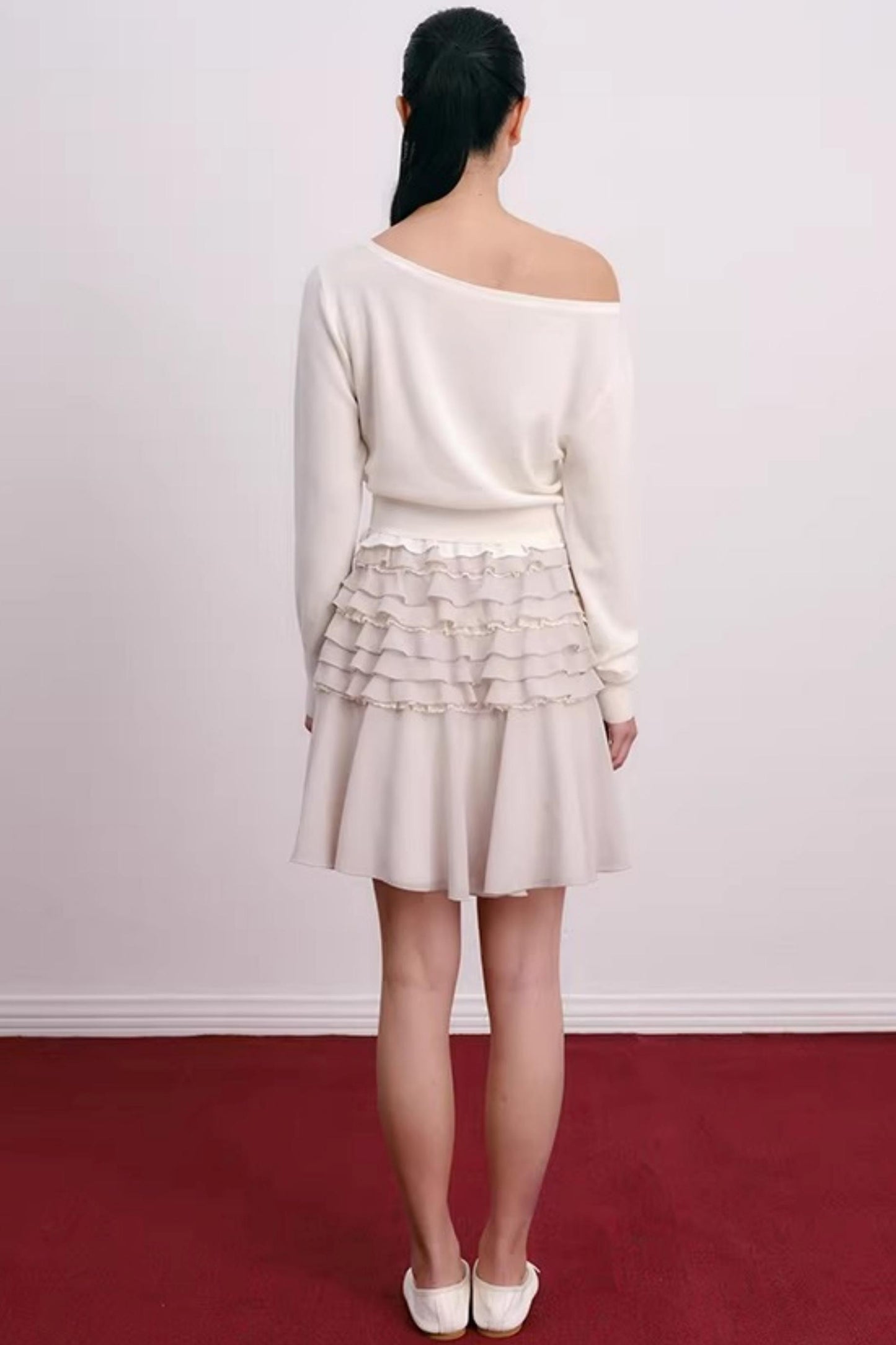 Cherry Jacquard Merino Wool Top