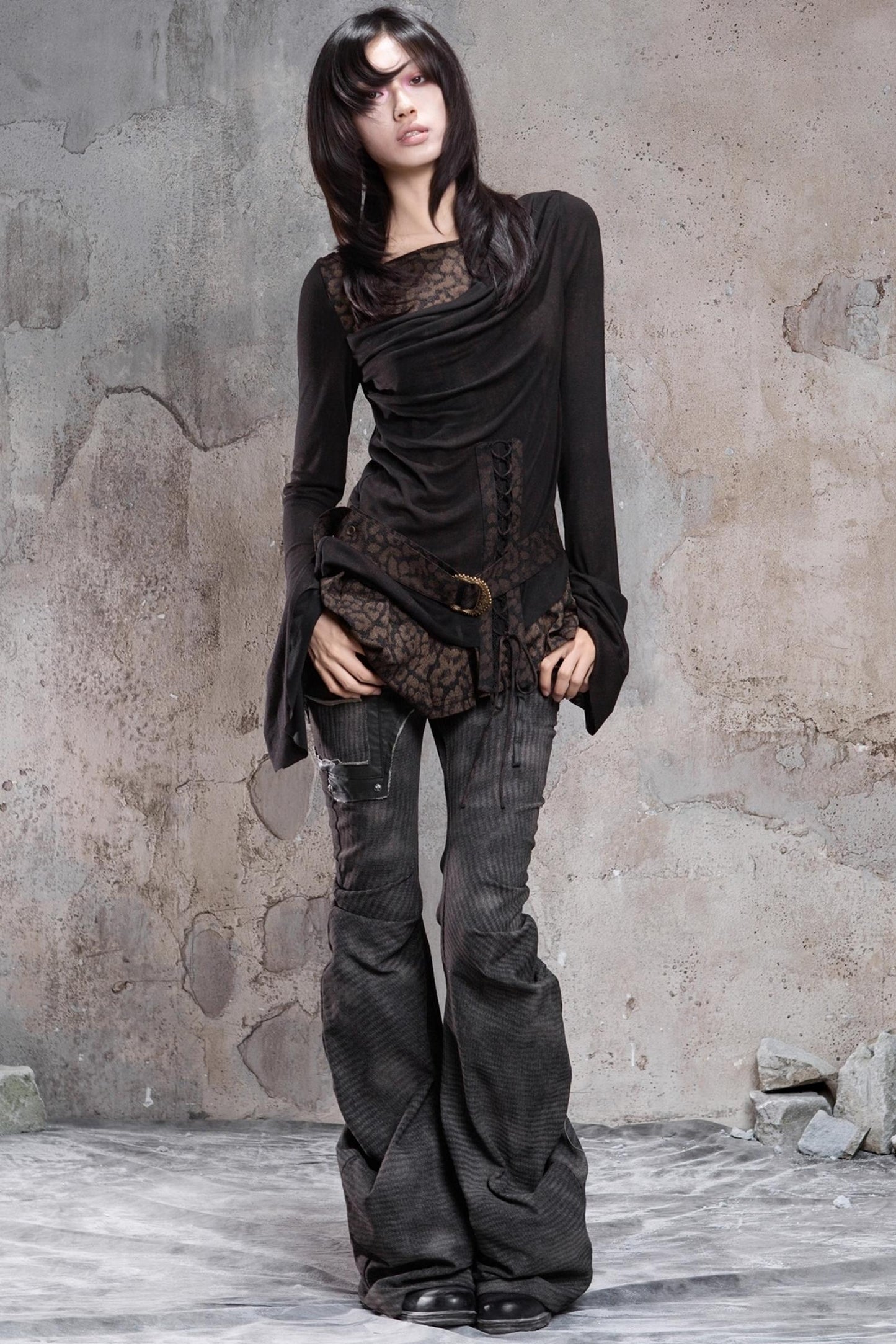 Knitted Contrast Patchwork Top