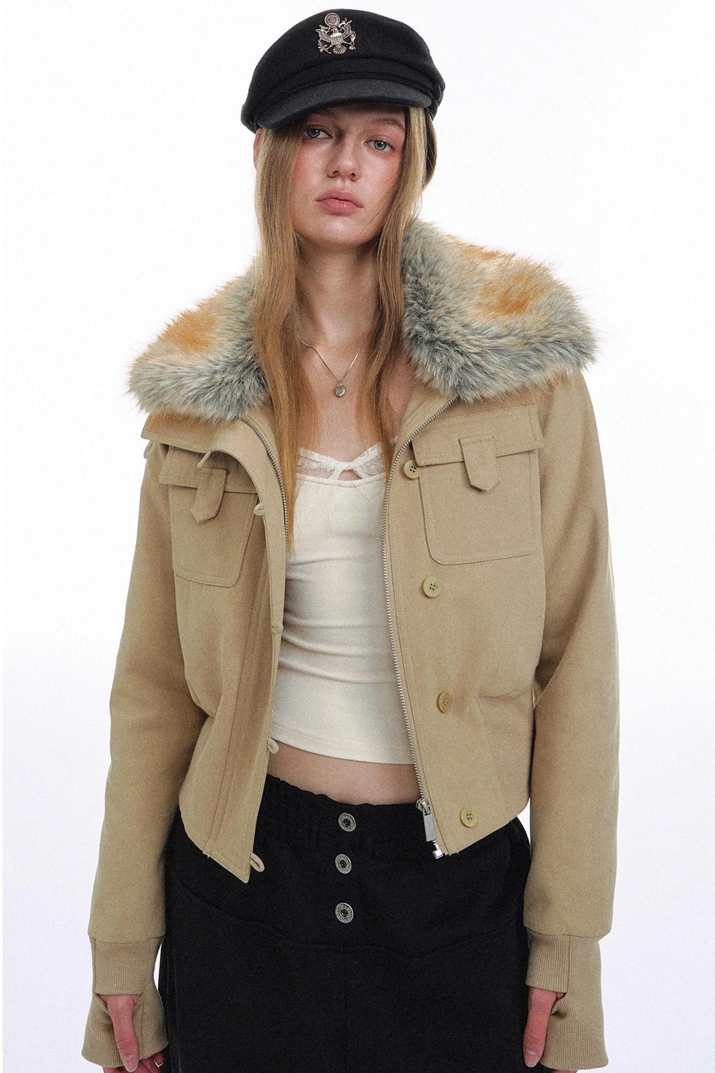 Raccoon Fur Lapel Jacket