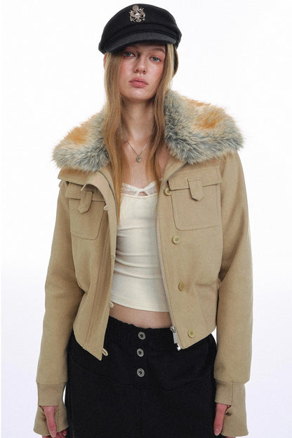 Raccoon Fur Lapel Jacket