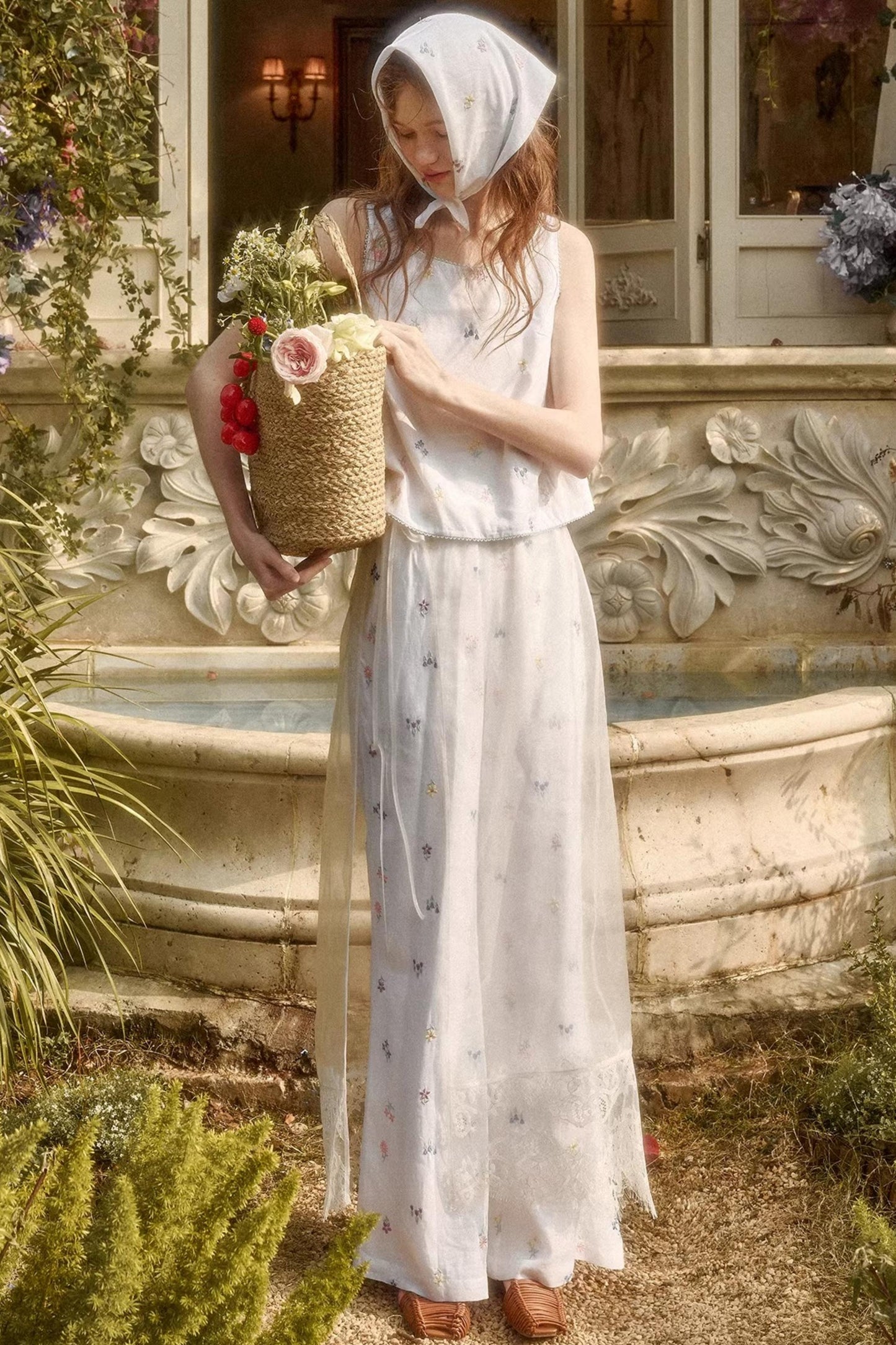 Milky Way Embroidery Linen Shirt Set-Up