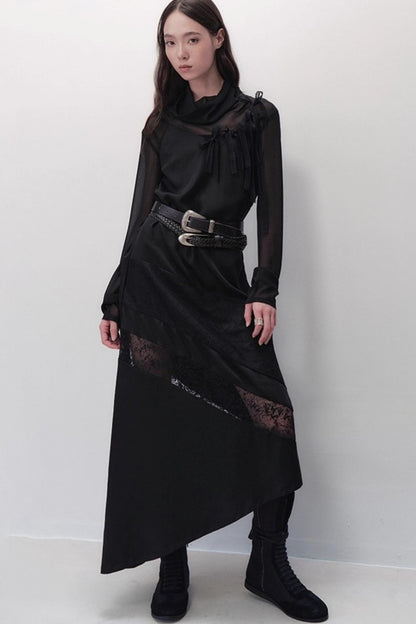 Dark Silk Butterfly Wings Slip Dress