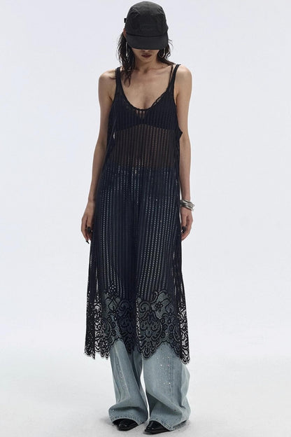 Lace Hem Layered Dress