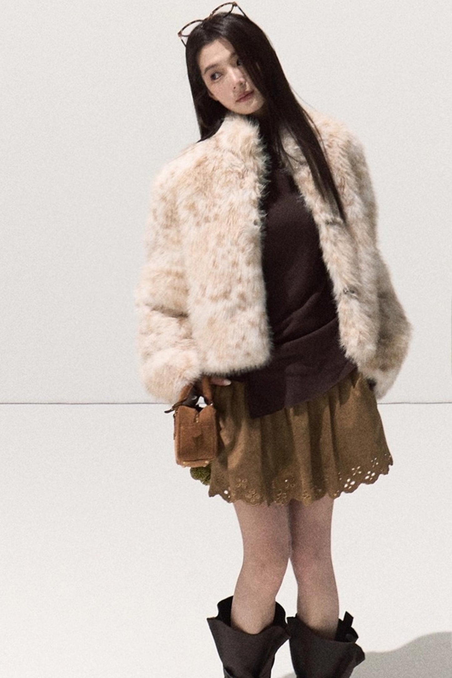 Leopard Print Fur Coat set-Up