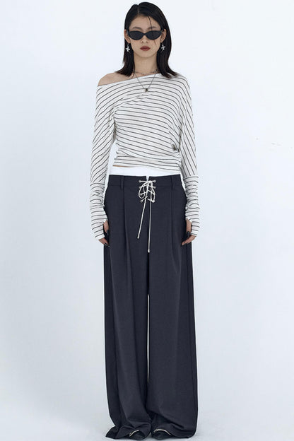 Elastic Waist Western Trousers