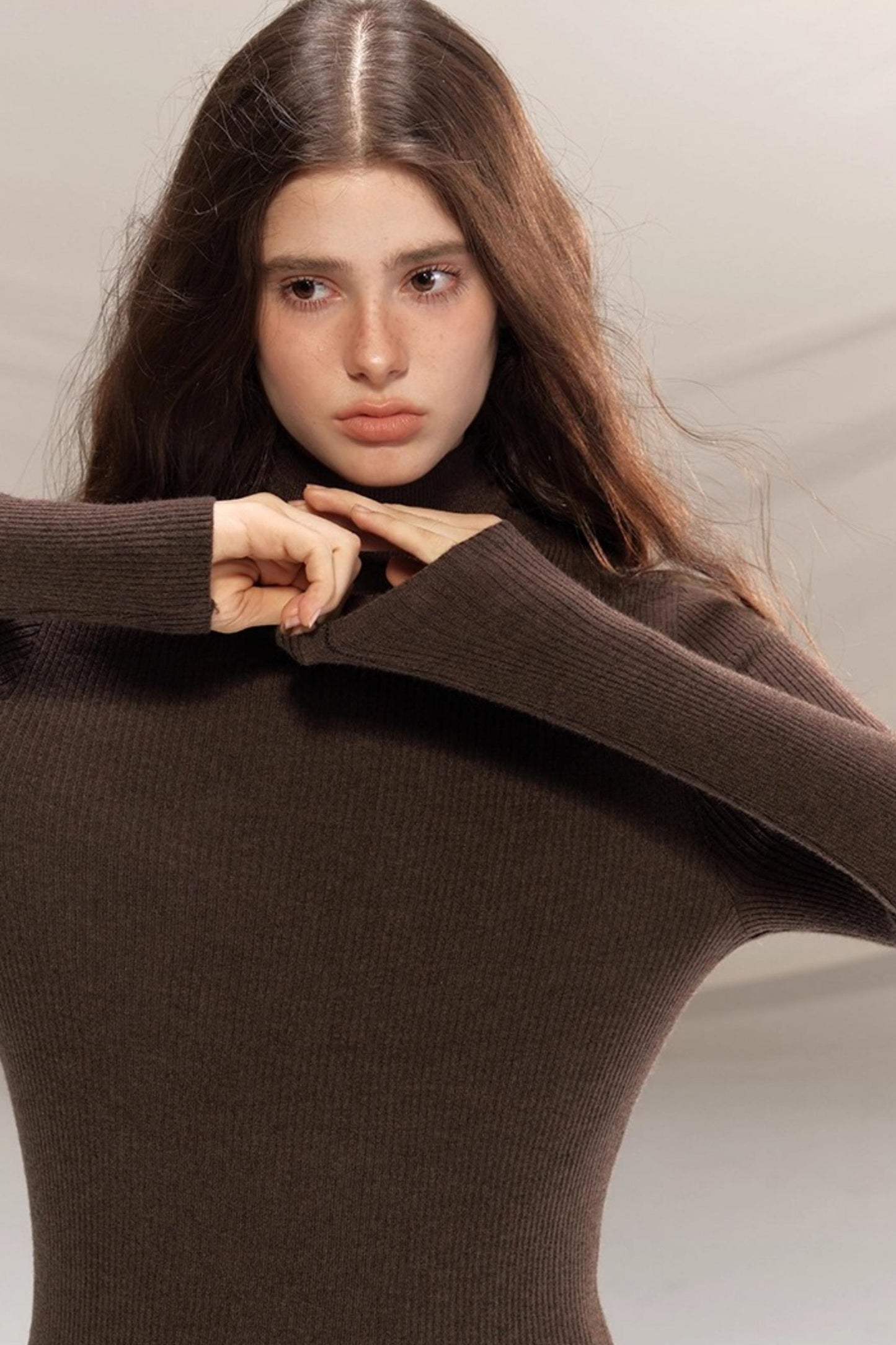 Seamless Wool Turtleneck Sweater