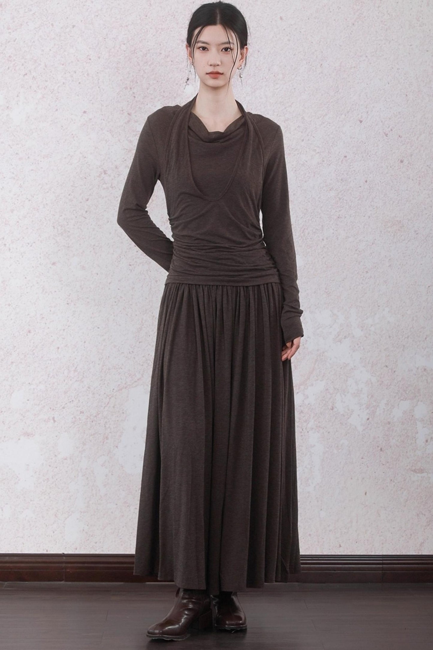 Latte Brown Wool Dress