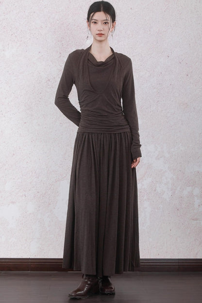 Latte Brown Wool Dress