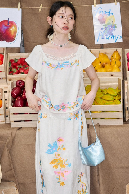 Pony Embroidery Cotton Linen Set-Up