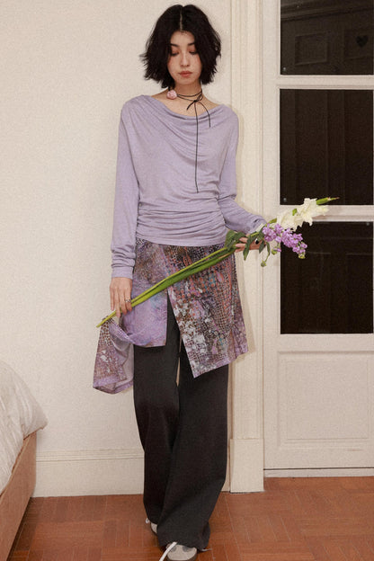 Modal Wool Off-Shoulder Knit Top