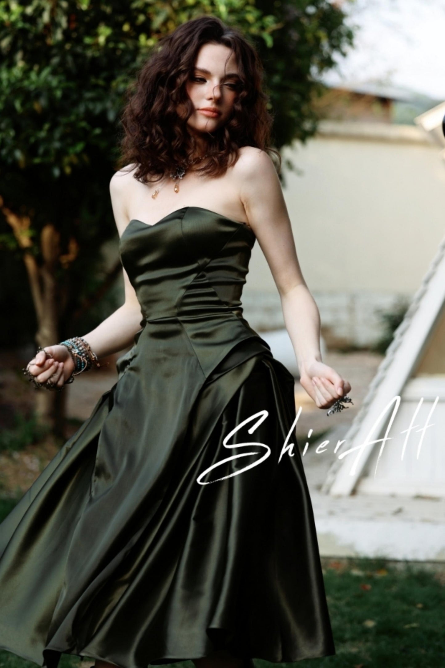 Wanderlust Satin Fit & Flare Dress