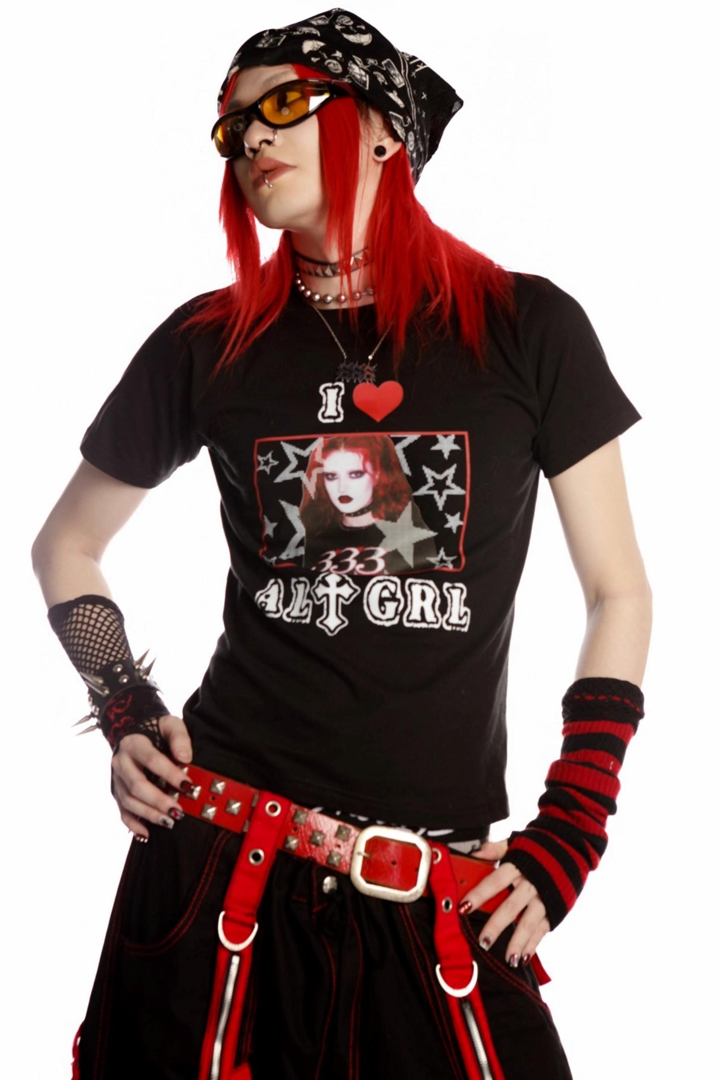 Versatile Gothic Slim Shoulder T-Shirt