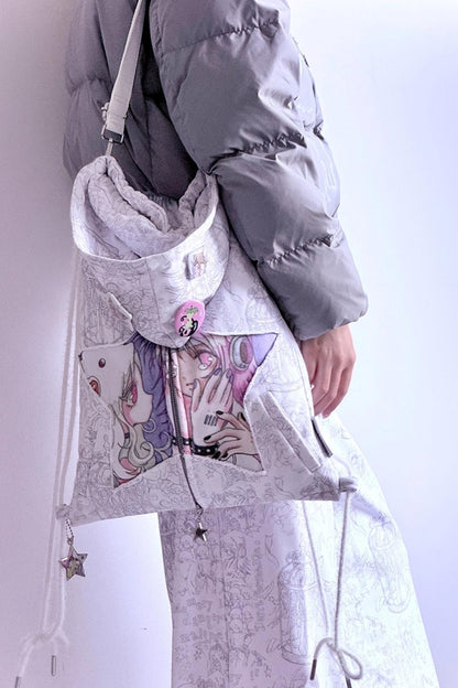 Dreamcore Double Shoulder Sweatshirt Drawstring Bag