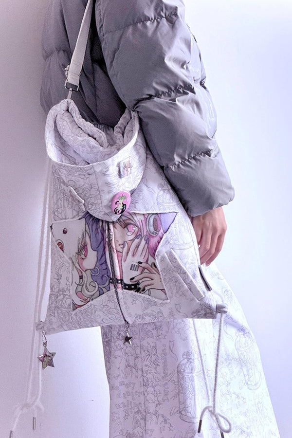 Dreamcore Double Shoulder Sweatshirt Drawstring Bag