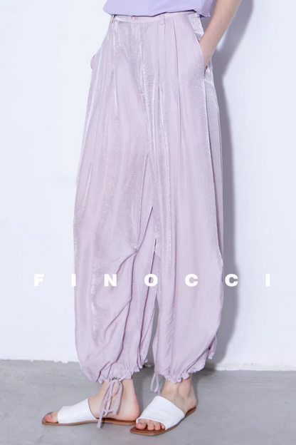 Mulberry Silk Shimmering Lantern Pants
