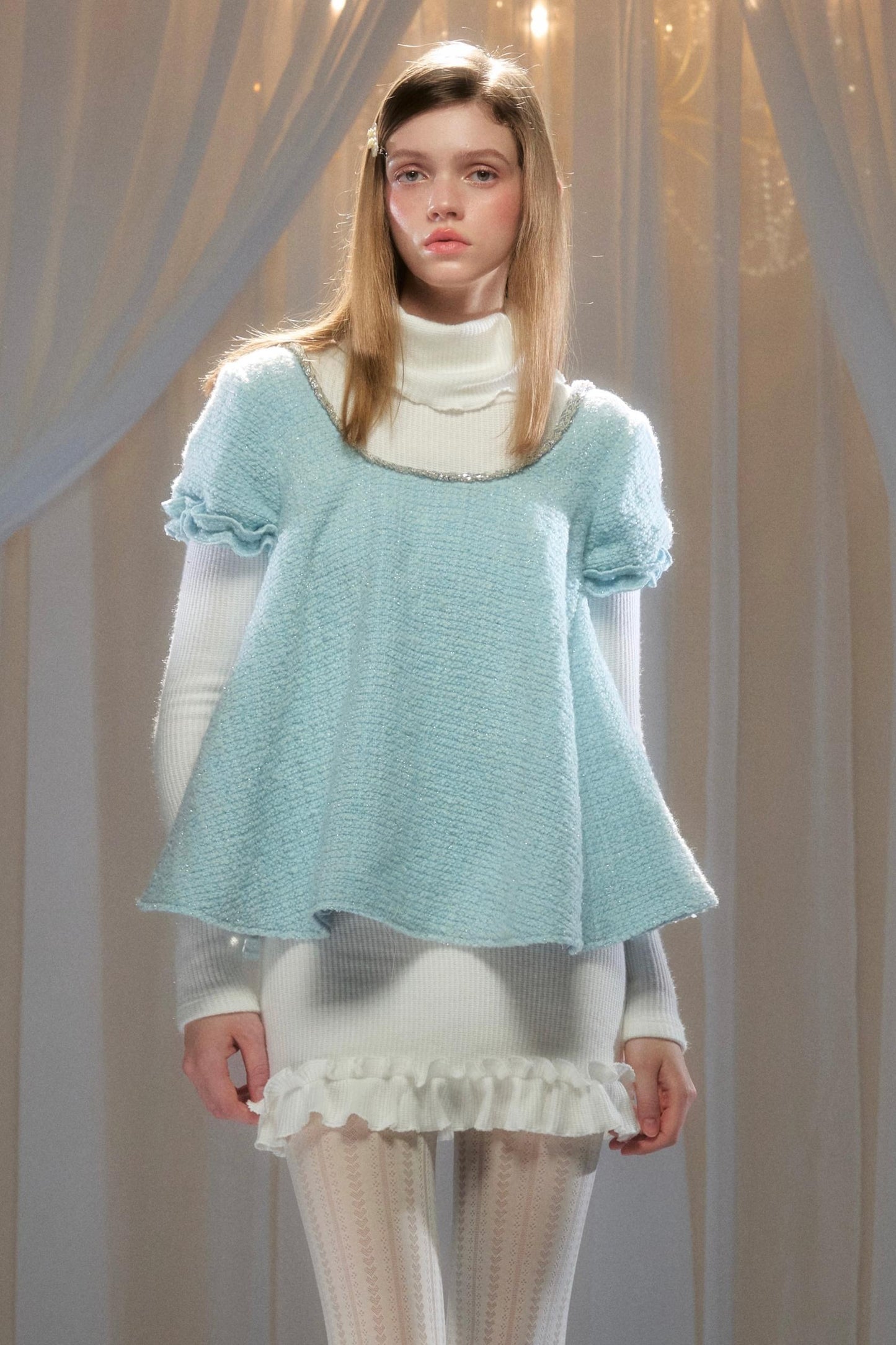 Tweed Bow-Detail Two-Piece Set