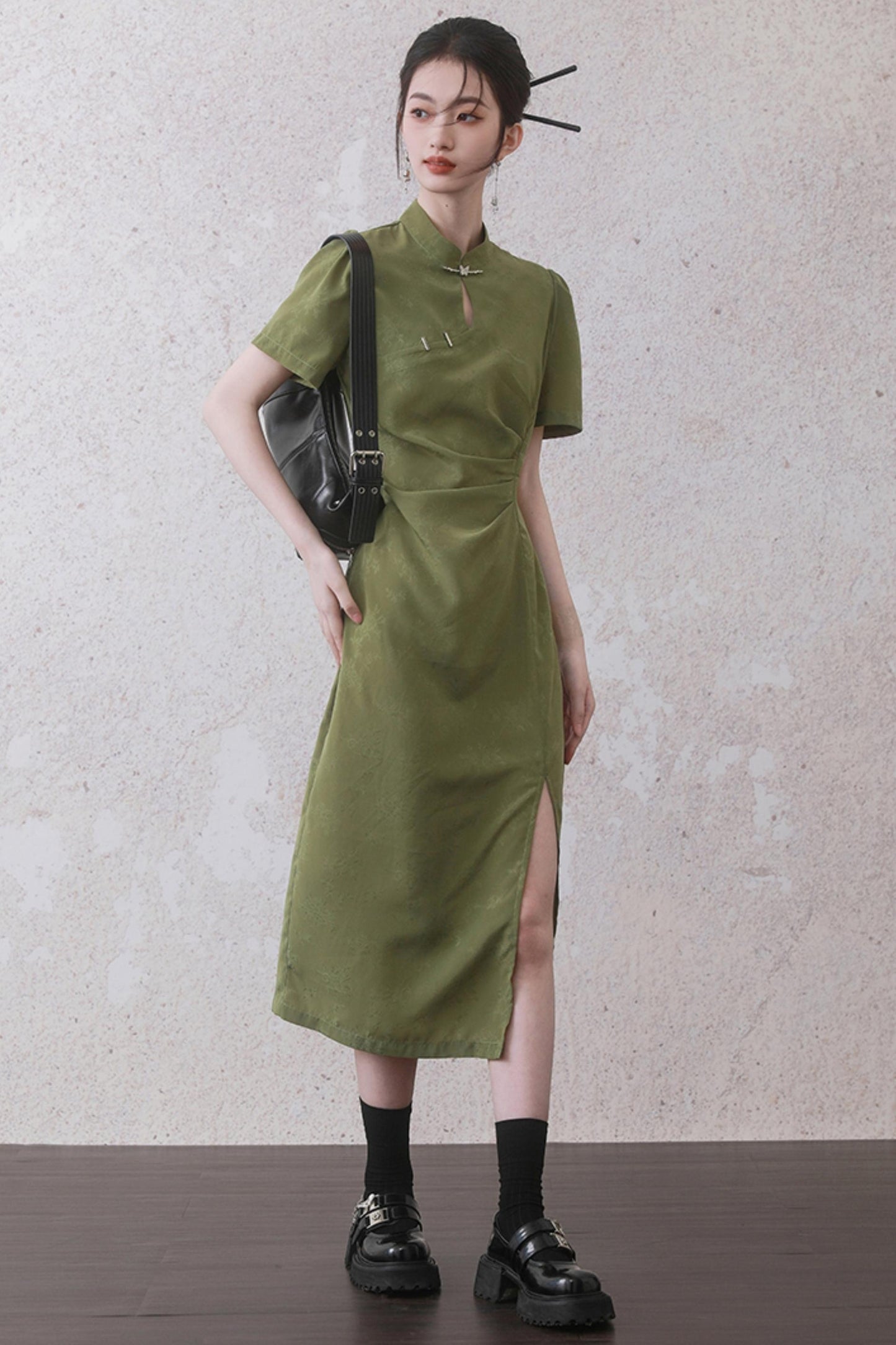 Plum Jacquard Tencel Dress