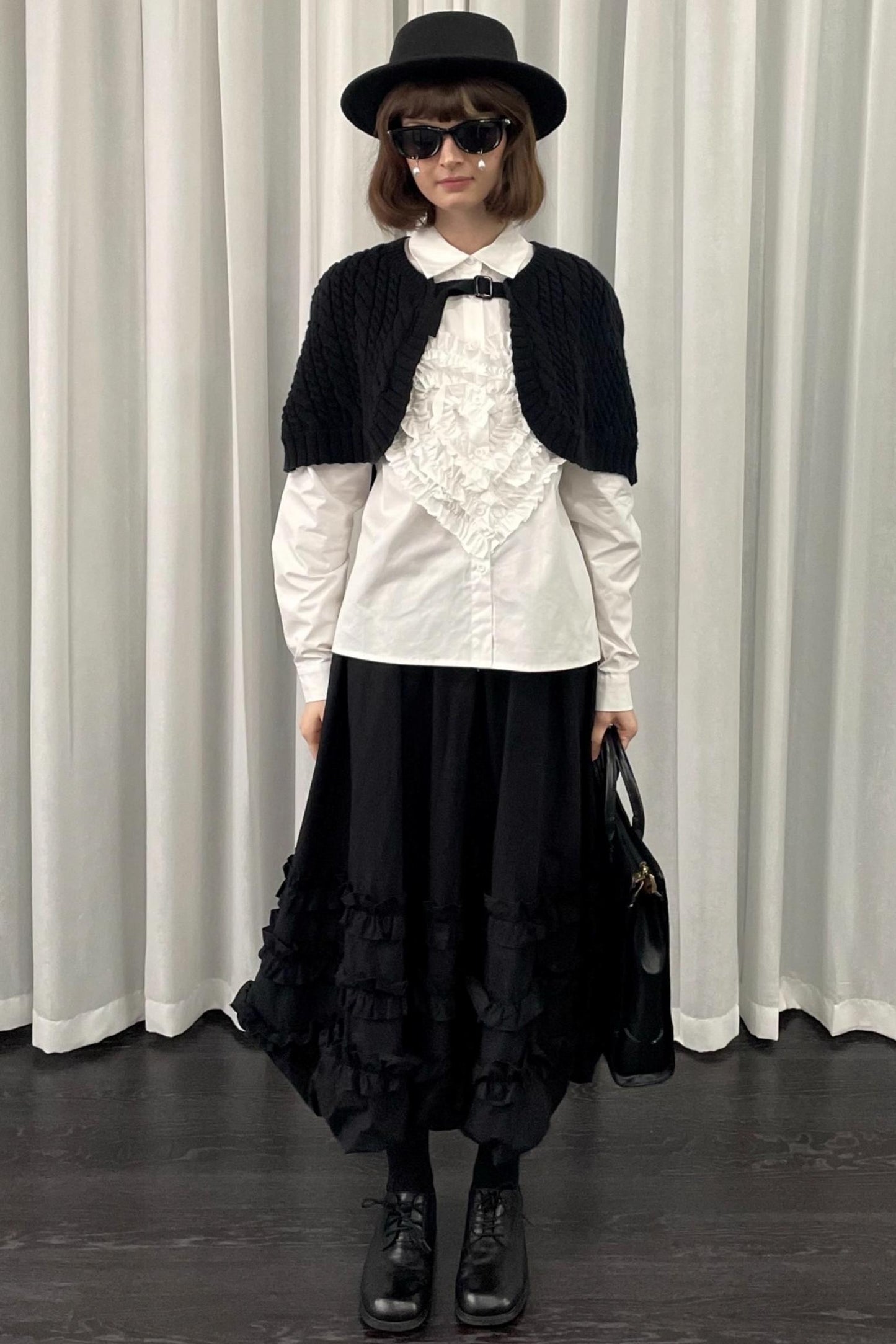 Knit Black Sweater Shawl